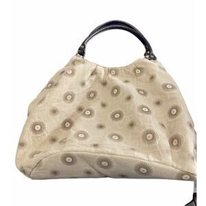 Hobo Boho Women's Oversize Purse Beige Tan Cotton Linen Lined Slouch Bag